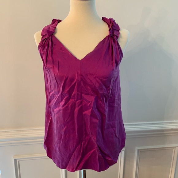 81 Poppies Purple Silk Top in Size 2 - Picture 1 of 5